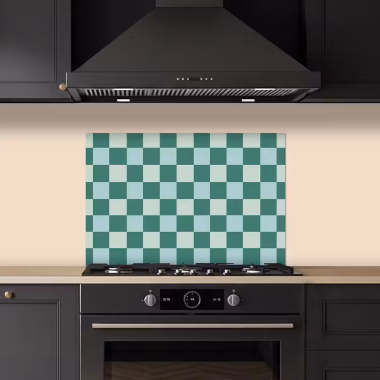 Spatscherm keuken - Schaak - Klassiek - Groen — 5