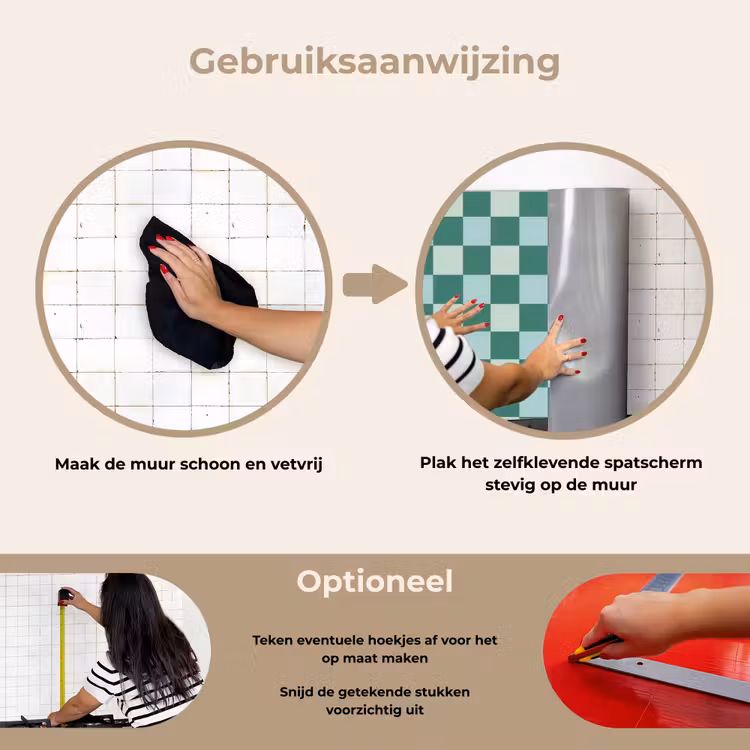 Spatscherm keuken - Schaak - Klassiek - Groen — 6