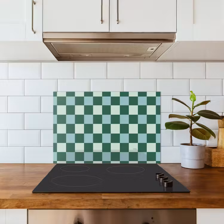 Spatscherm keuken - Schaakbord - Klassiek - Groen — 3