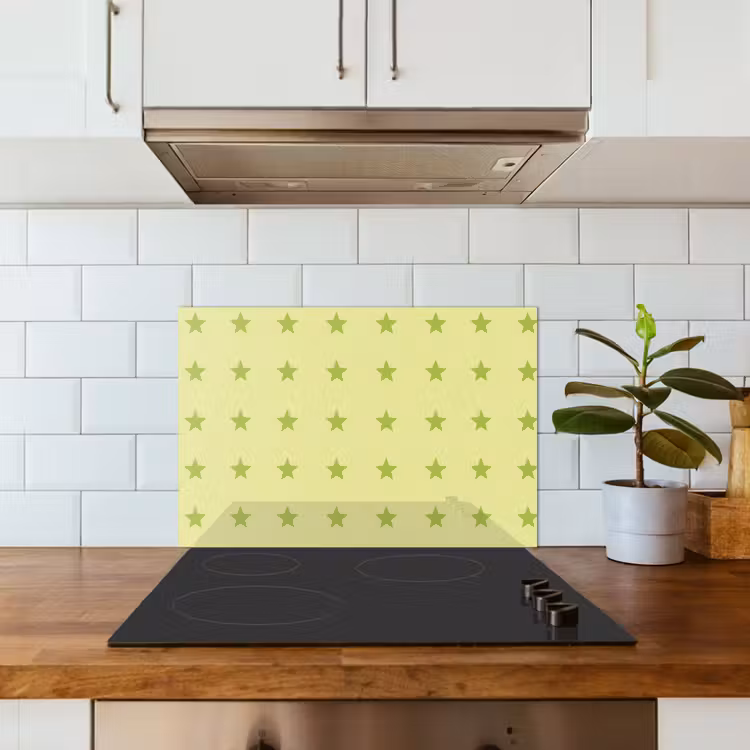 Spatscherm keuken - Sterren - Patroon - Groen — 3