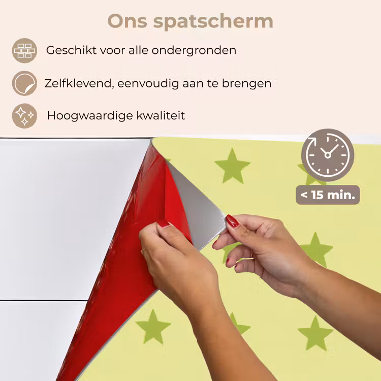 Spatscherm keuken - Sterren - Patroon - Groen — 4