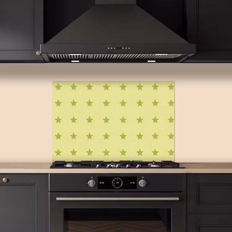 Spatscherm keuken - Sterren - Patroon - Groen — 5