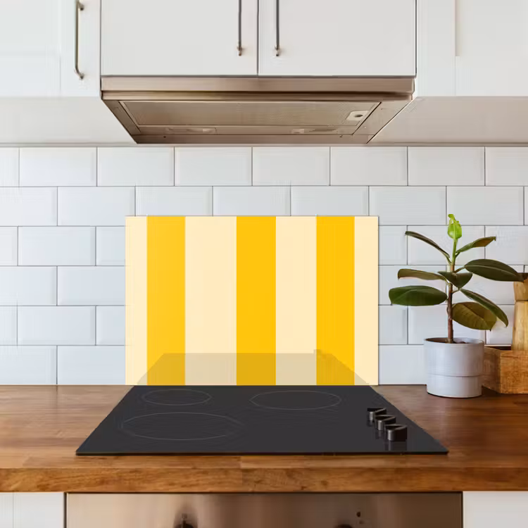 Spatscherm keuken - Strepen - Klassiek - Geel — 3