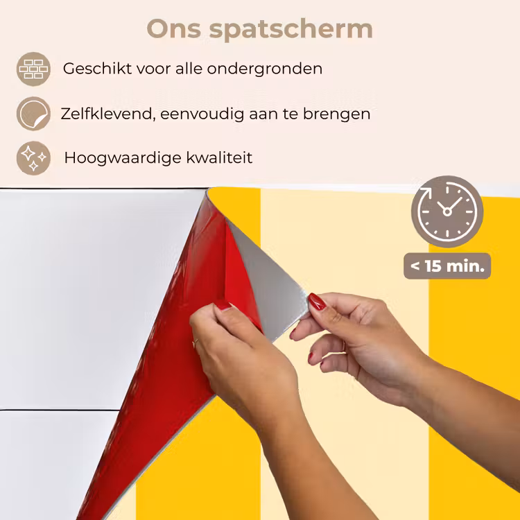 Spatscherm keuken - Strepen - Klassiek - Geel — 4