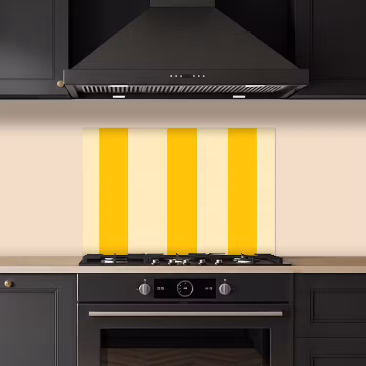 Spatscherm keuken - Strepen - Klassiek - Geel — 5