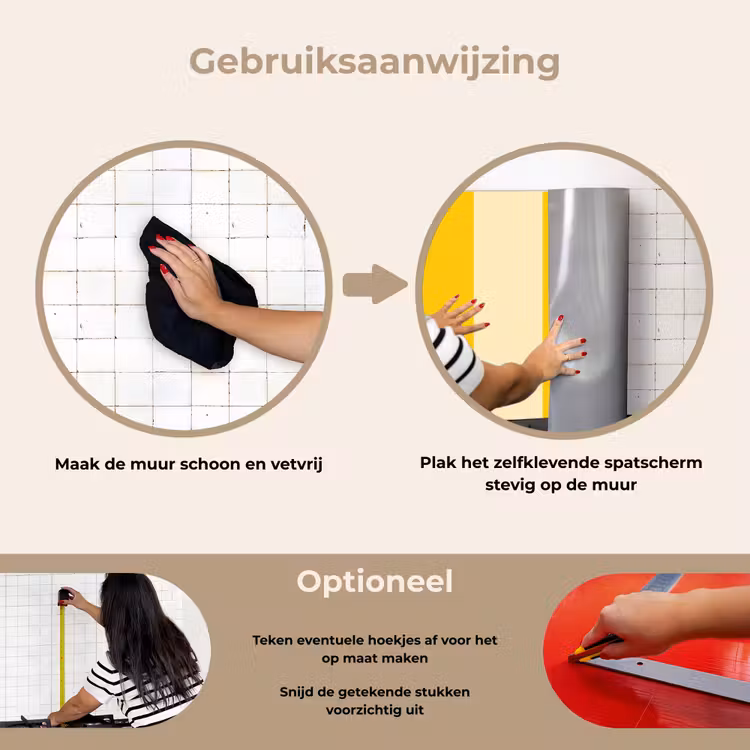 Spatscherm keuken - Strepen - Klassiek - Geel — 6