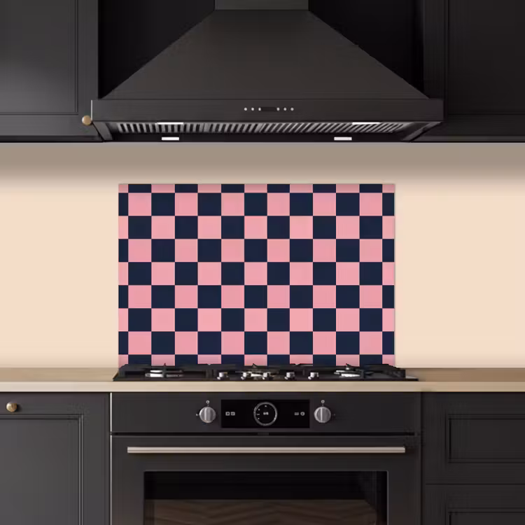 Spatscherm keuken - Traditioneel - Patroon - Blauw - Roze — 5