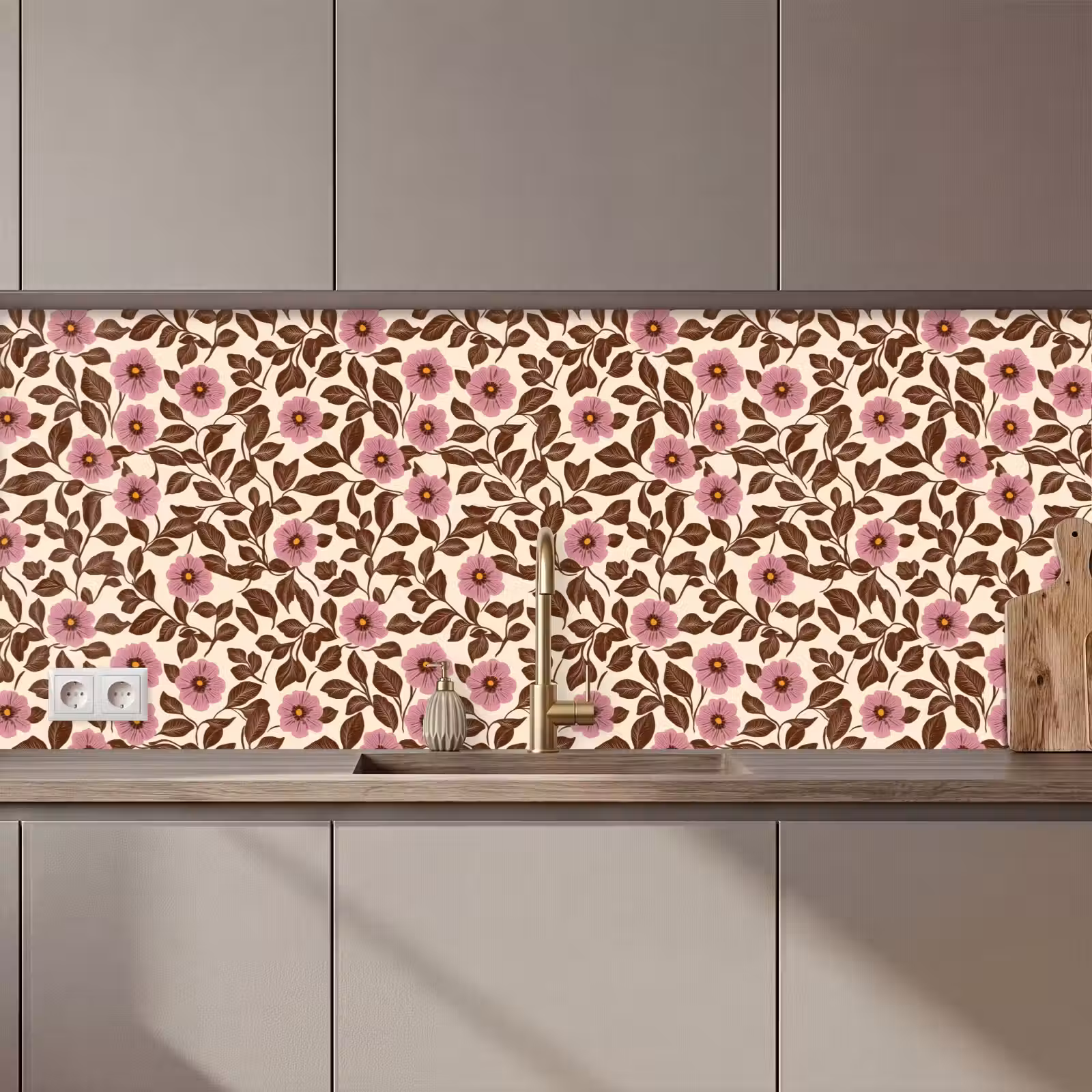 Keuken achterwand - Bloemen - Bladeren - Kleurrijk — 1