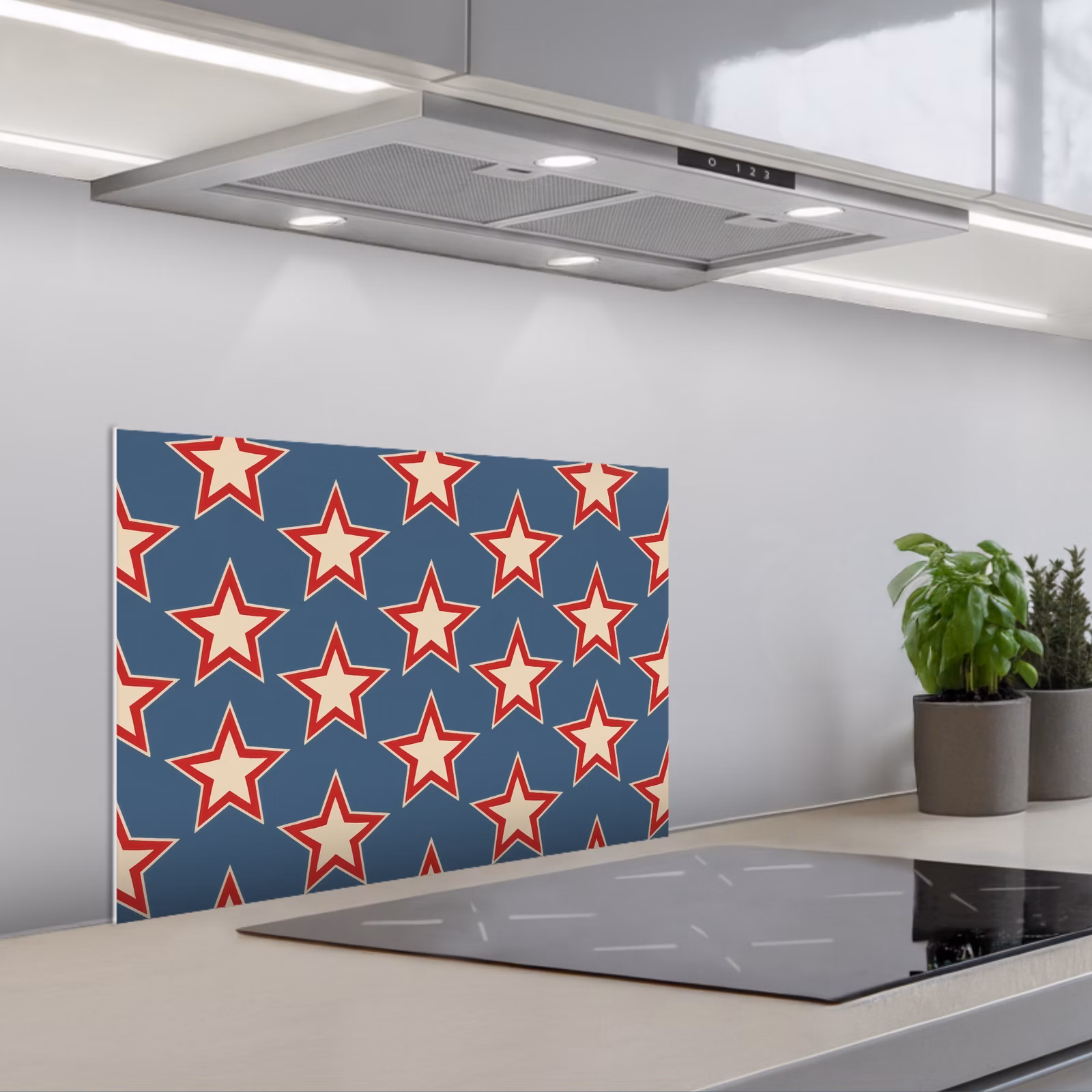 Spatscherm keuken - Ster - Klassiek - Blauw — 1