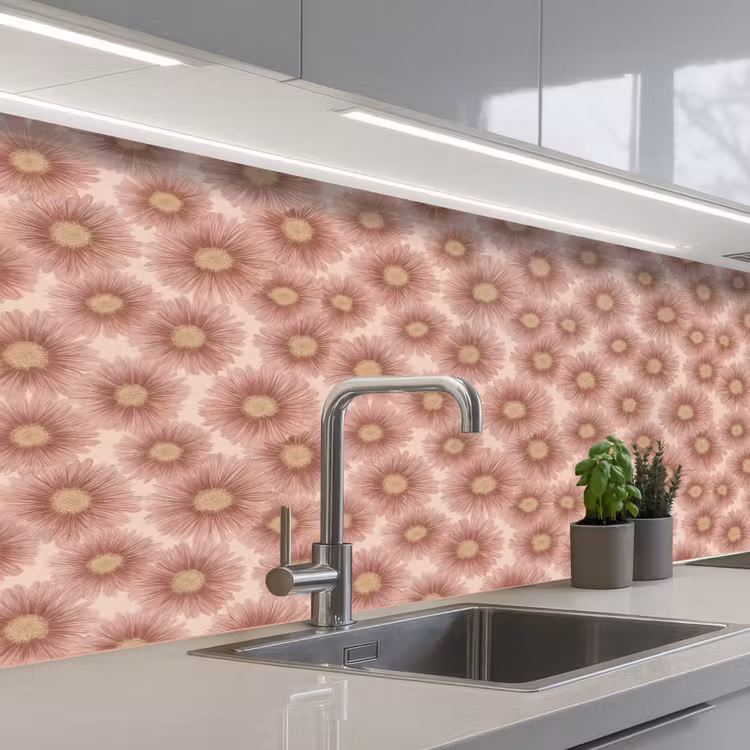 Keuken achterwand - Gerbera - Bloemen - Roze — 2