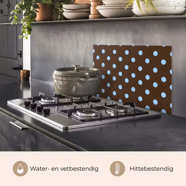 Spatscherm keuken - Klassiek - Stippen - Bruin — 2