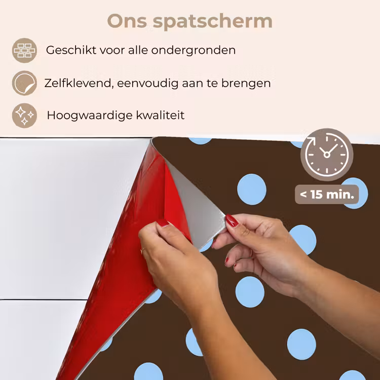 Spatscherm keuken - Klassiek - Stippen - Bruin — 4