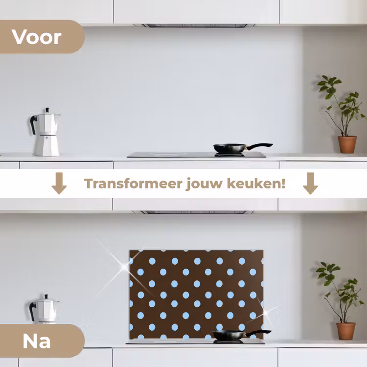 Spatscherm keuken - Klassiek - Stippen - Bruin — 7