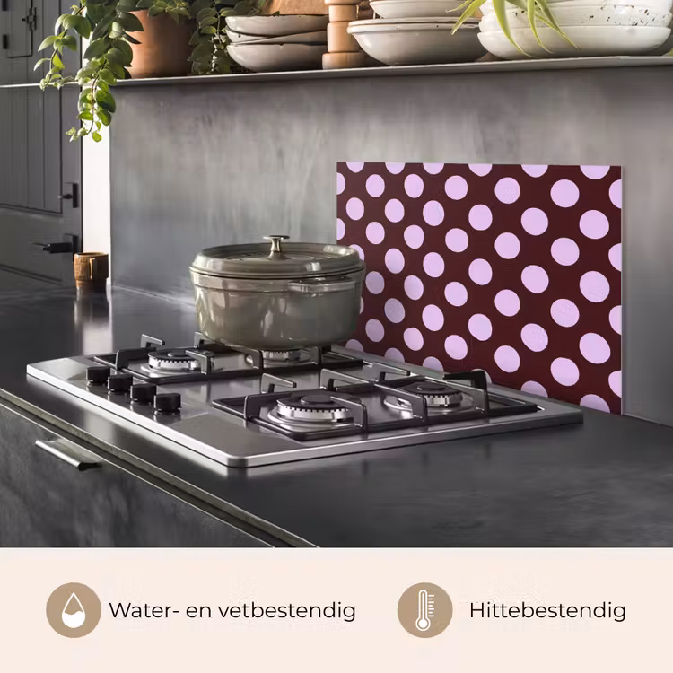Spatscherm keuken - Klassiek - Stippen - Paars — 2