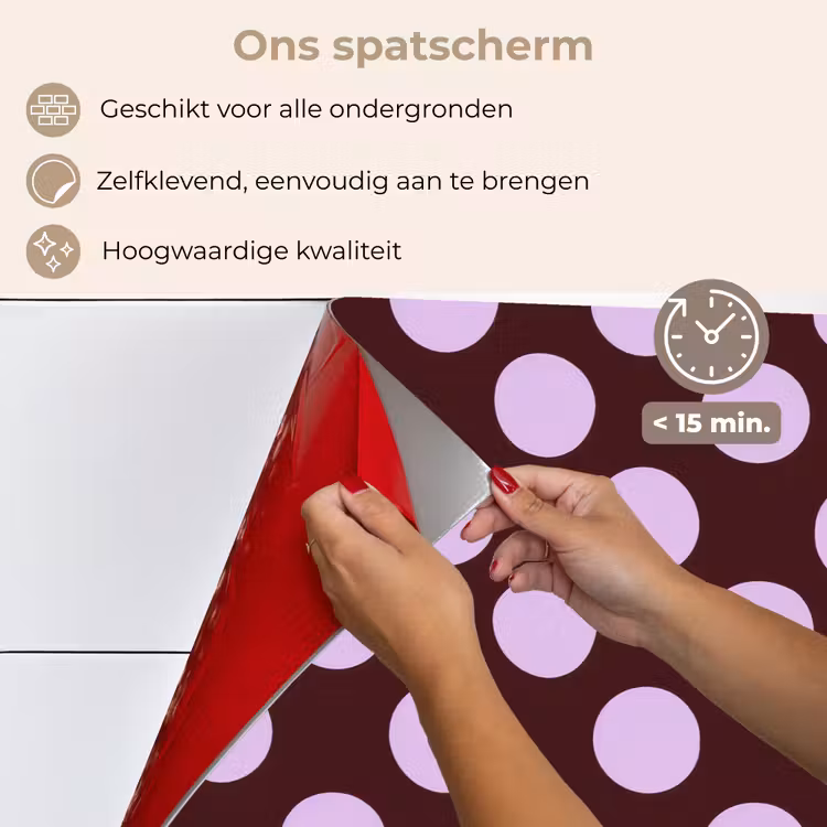 Spatscherm keuken - Klassiek - Stippen - Paars — 4