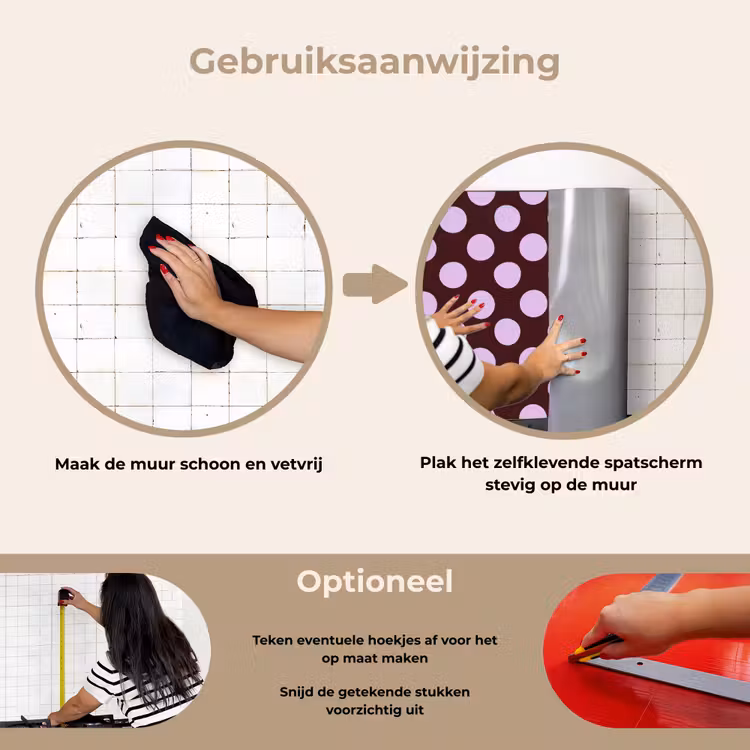 Spatscherm keuken - Klassiek - Stippen - Paars — 6