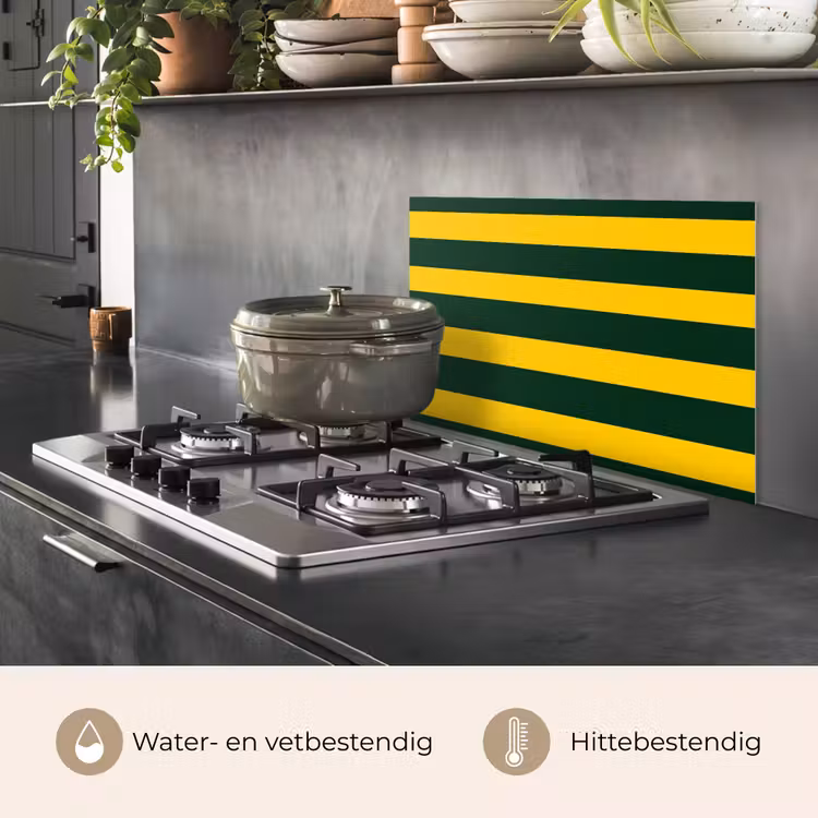 Spatscherm keuken - Klassiek - Strepen - Groen — 2