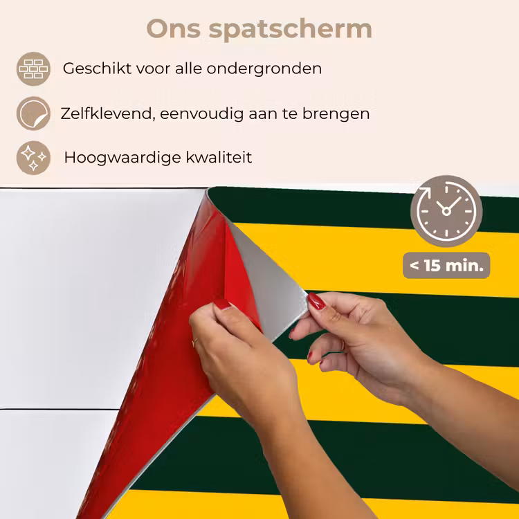 Spatscherm keuken - Klassiek - Strepen - Groen — 4