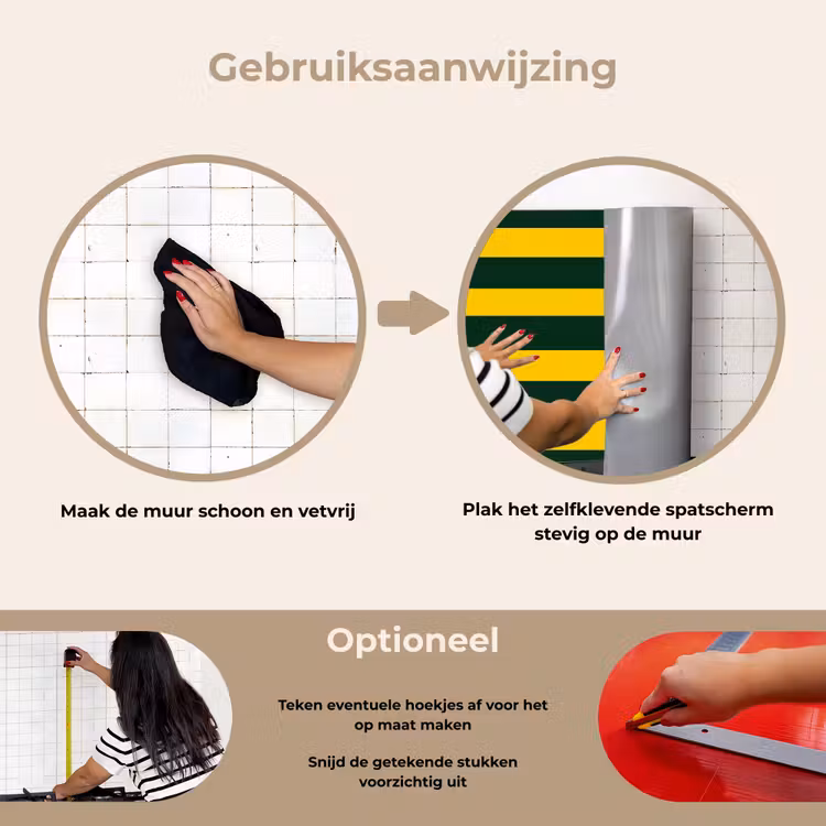 Spatscherm keuken - Klassiek - Strepen - Groen — 6