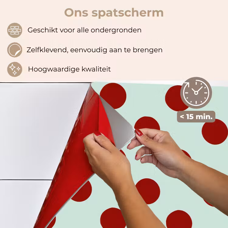 Spatscherm keuken - Polka - Dots - Rood — 4