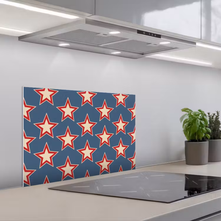 Spatscherm keuken - Ster - Klassiek - Blauw — 1