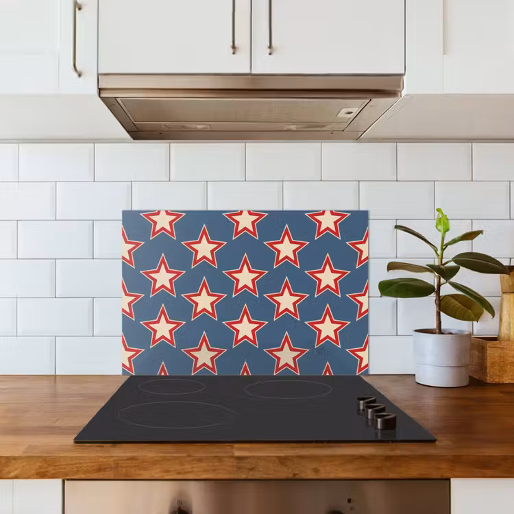 Spatscherm keuken - Ster - Klassiek - Blauw — 3