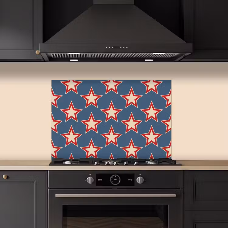 Spatscherm keuken - Ster - Klassiek - Blauw — 5