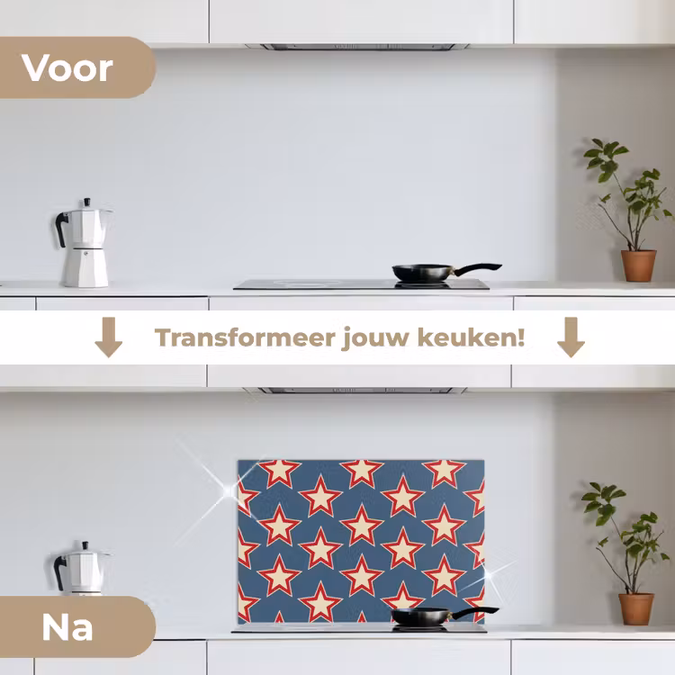 Spatscherm keuken - Ster - Klassiek - Blauw — 7