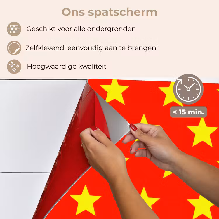 Spatscherm keuken - Ster - Patroon - Geel — 4