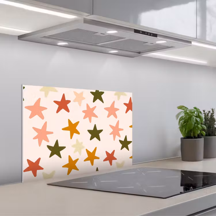 Spatscherm keuken - Sterren - Patroon - Kleurrijk — 1