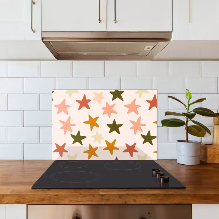 Spatscherm keuken - Sterren - Patroon - Kleurrijk — 3