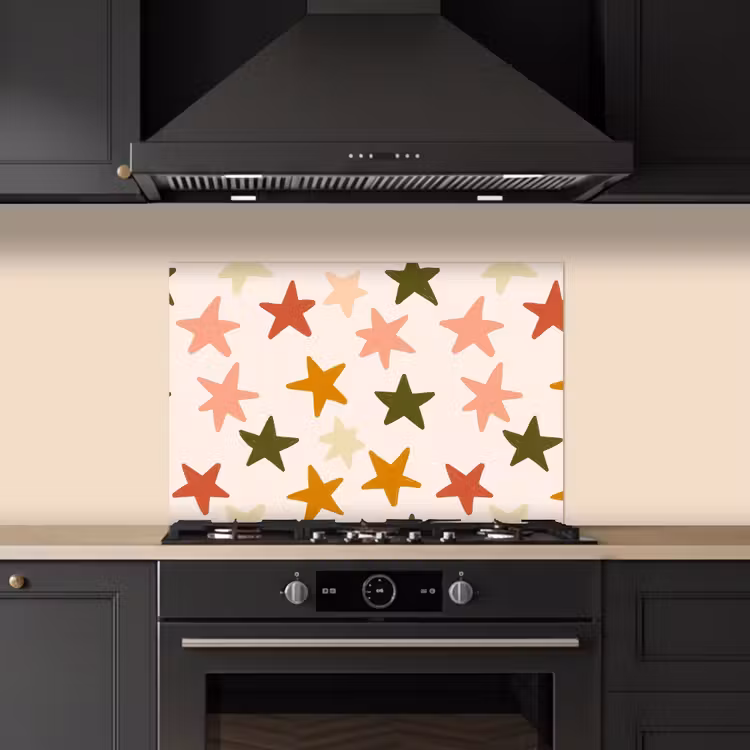 Spatscherm keuken - Sterren - Patroon - Kleurrijk — 5