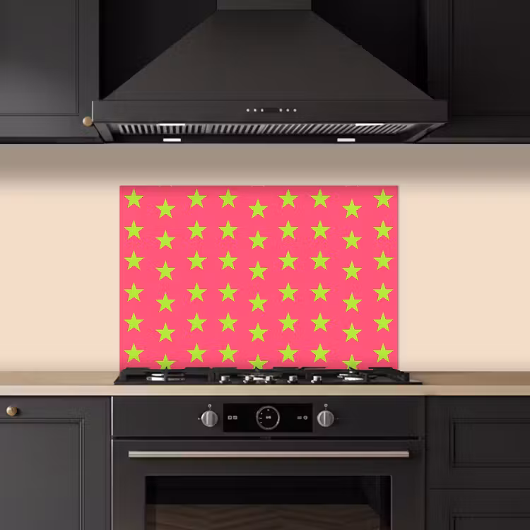 Spatscherm keuken - Sterren - Patroon - Roze — 5