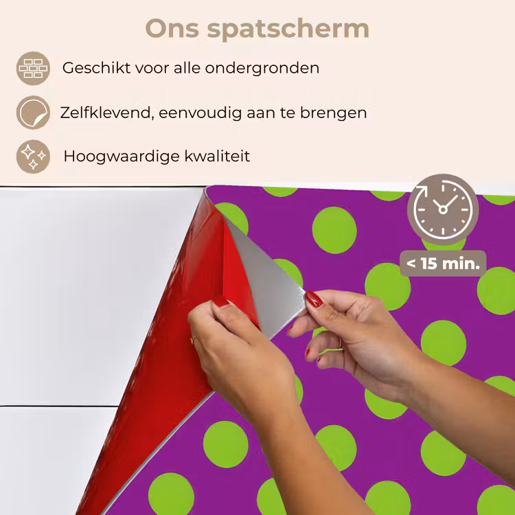 Spatscherm keuken - Stippen - Klassiek - Groen — 4