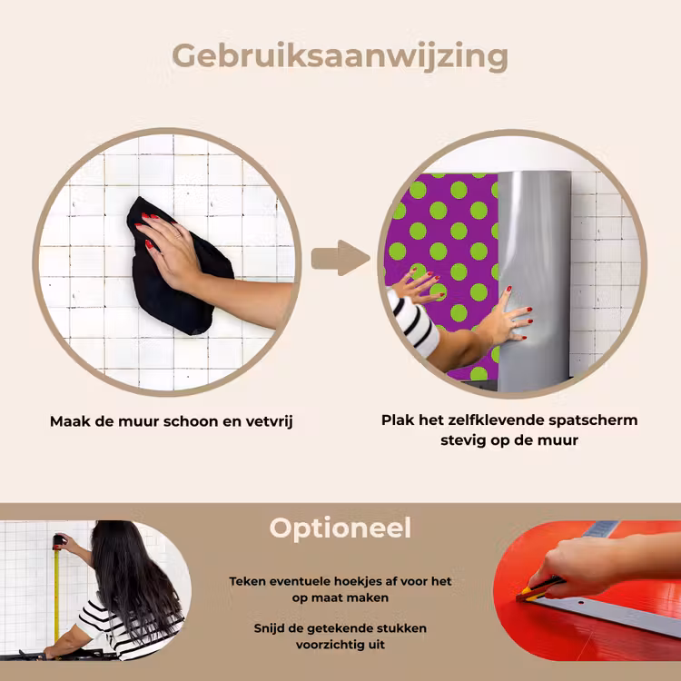 Spatscherm keuken - Stippen - Klassiek - Groen — 6