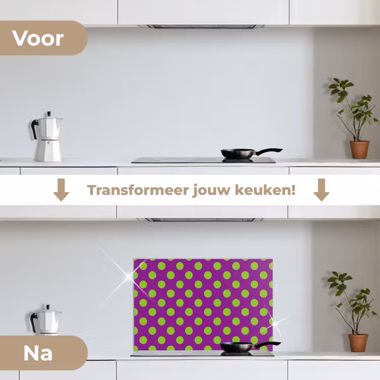 Spatscherm keuken - Stippen - Klassiek - Groen — 7