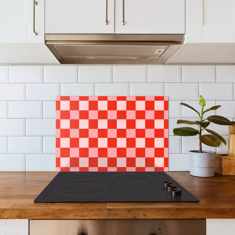 Spatscherm keuken - Vierkant - Klassiek - Rood — 3
