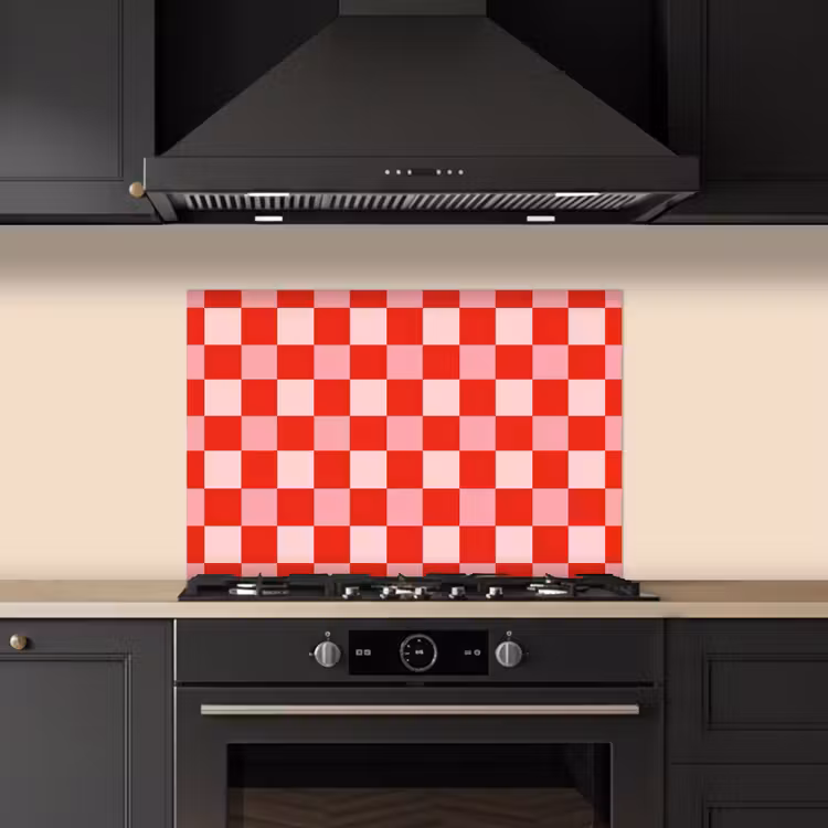 Spatscherm keuken - Vierkant - Klassiek - Rood — 5