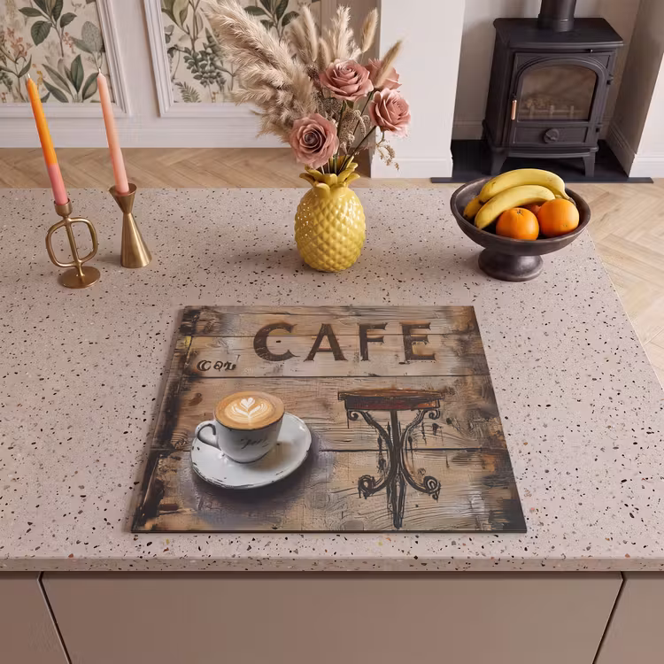 Inductie beschermer - Cafe - Hout - Koffie - Planken — 3
