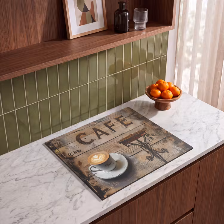 Inductie beschermer - Cafe - Hout - Koffie - Planken — 4