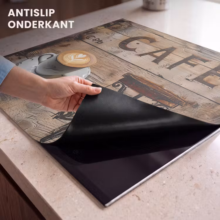 Inductie beschermer - Cafe - Hout - Koffie - Planken — 6
