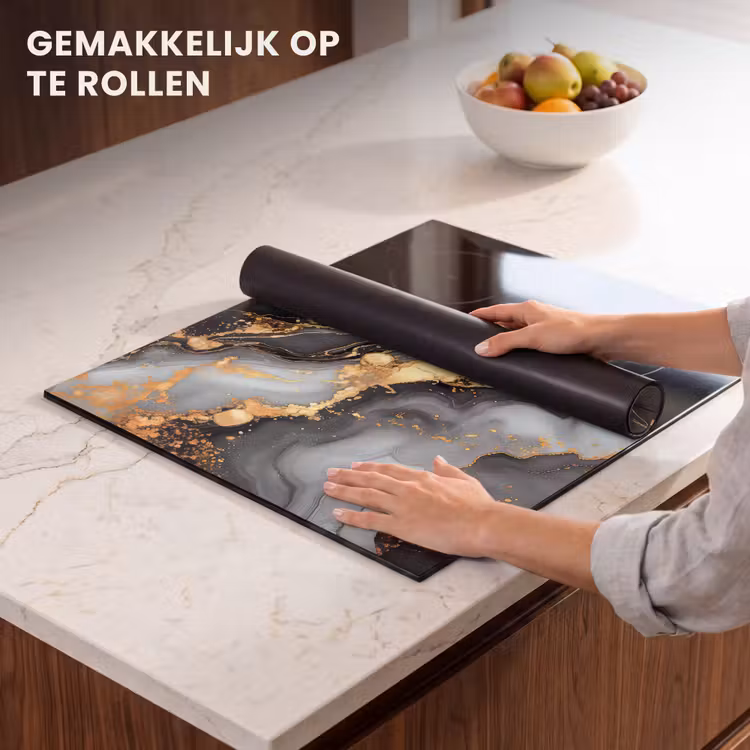 Inductie beschermer - Marmer - Goud - Grijs - Zwart - Structuur — 7