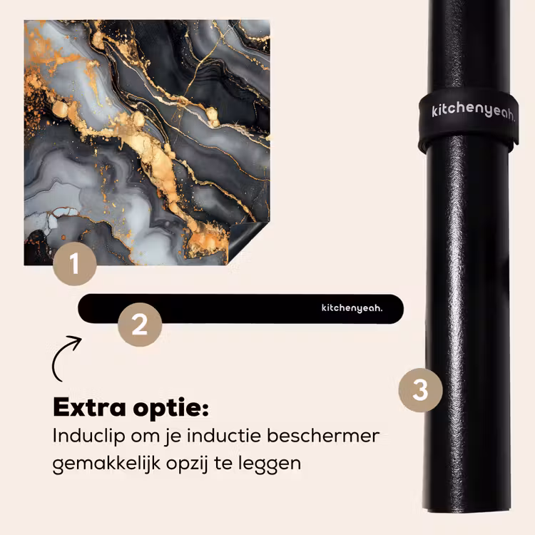 Inductie beschermer - Marmer - Goud - Grijs - Zwart - Structuur — 8