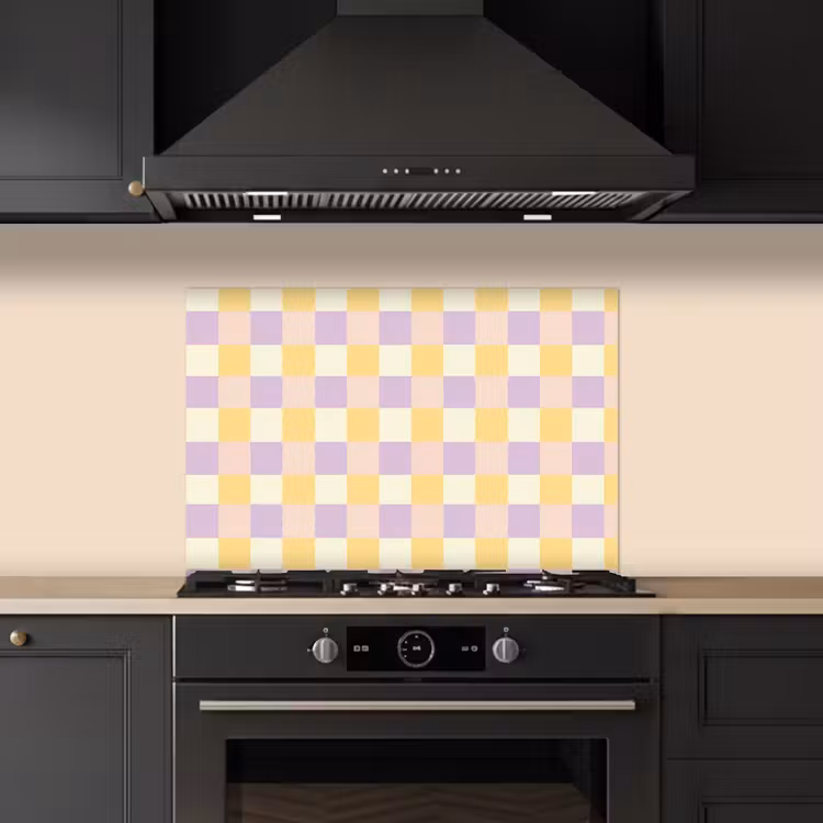Spatscherm keuken - Blokjes - Lila - Geel — 5