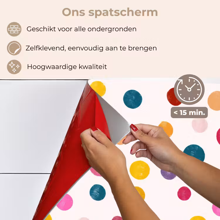 Spatscherm keuken - Cirkels - Speels - Kleurrijk — 4
