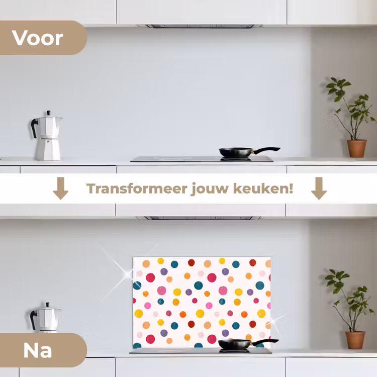 Spatscherm keuken - Cirkels - Speels - Kleurrijk — 7