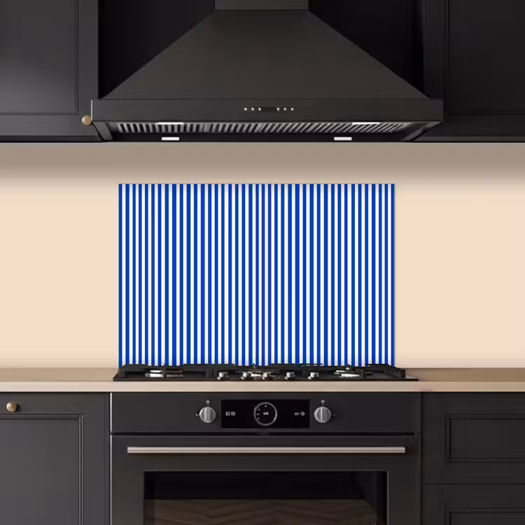 Spatscherm keuken - Klassiek - Strepen - Blauw — 5