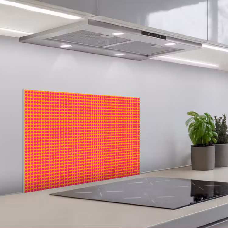 Spatscherm keuken - Modern - Stippen - Oranje — 1