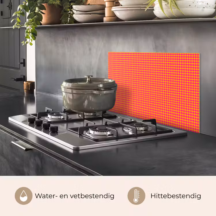 Spatscherm keuken - Modern - Stippen - Oranje — 2