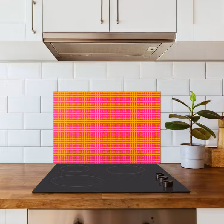 Spatscherm keuken - Modern - Stippen - Oranje — 3